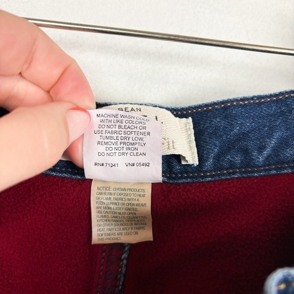 Vintage L.L. Bean Women's Red Fleece Lined Denim High Rise Jeans Sz 12 - Picture 8 of 10